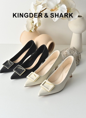 KDS经典鲨女鞋2026年春季专柜新品优雅尖头5cm中细跟气质浅口单鞋