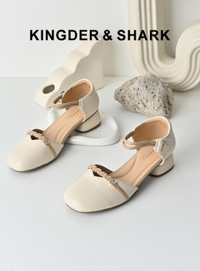 KDS经典鲨女鞋2026夏季专柜新品百搭圆头4.5cm中粗跟甜美单鞋凉鞋