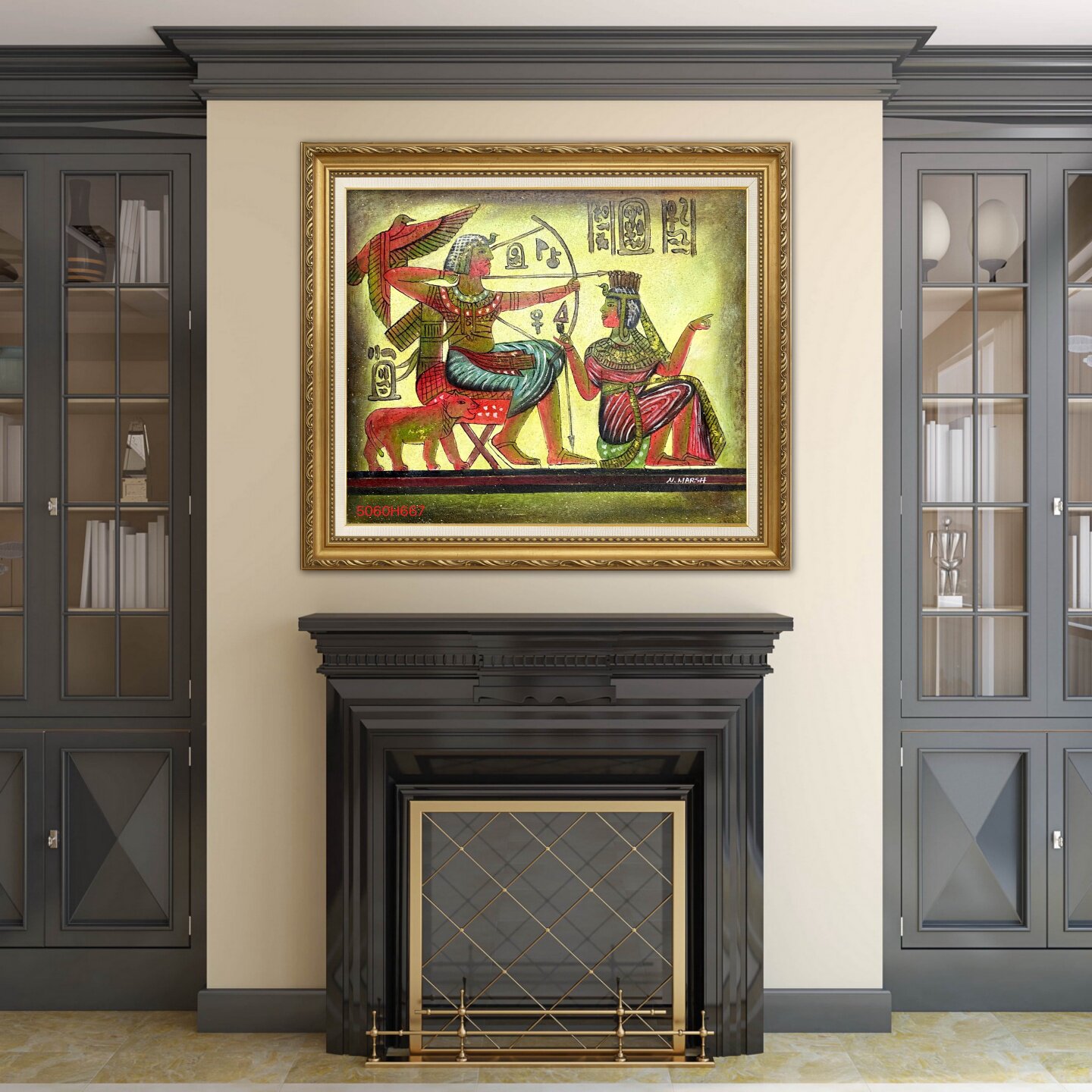 纯手绘异域古埃及非洲风情油画民族风人物客厅玄关酒店民宿装饰画