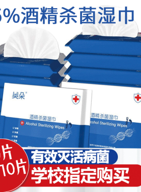 奥朵75 酒精湿巾杀菌湿纸巾10包邮成人居家清洁擦手儿童学生便携
