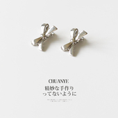 川野金属蝴蝶结发夹头饰女款 边夹侧边刘海夹前额碎发夹头发小夹子