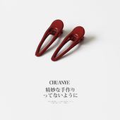 川野红色发夹边夹新款 甜美少女短发侧边刘海前额发卡鸭嘴夹子头饰