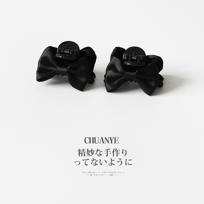 川野黑色小号蝴蝶结小抓夹