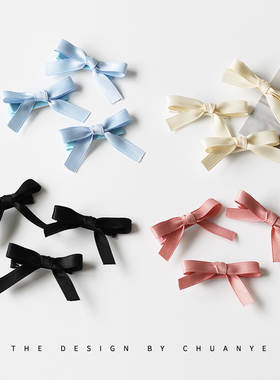 川野蝴蝶结发夹边夹侧边双马尾刘海夹侧边碎发夹女可爱夹子鸭嘴夹