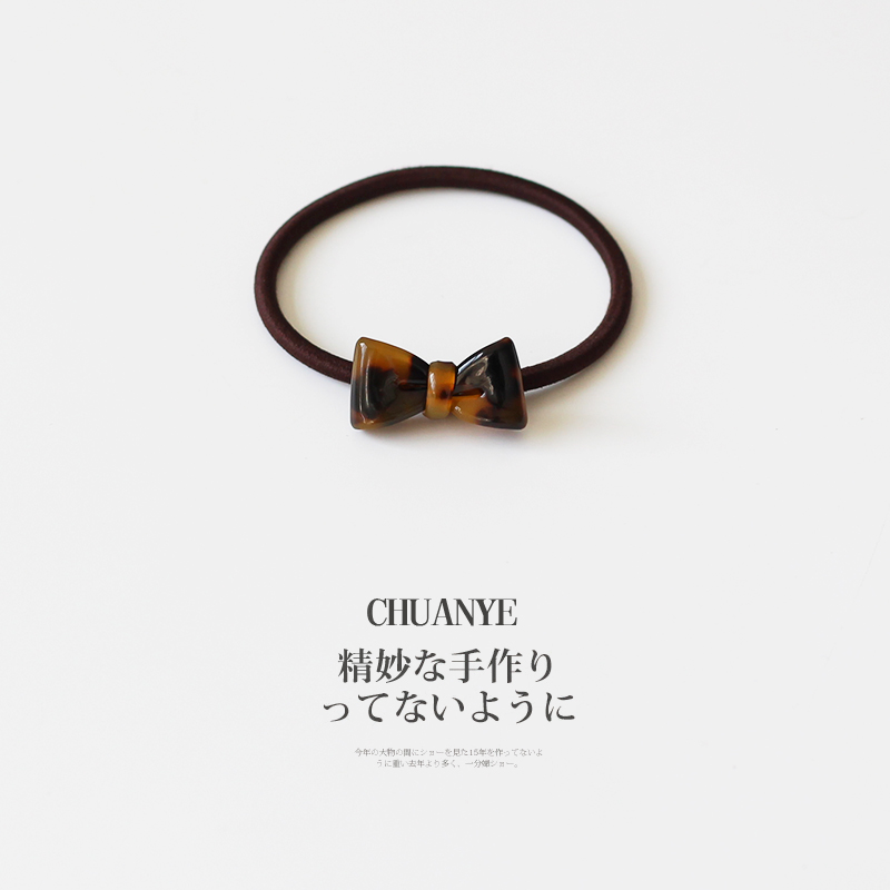 川野韩版简约醋酸头绳气质立体蝴蝶结形发圈少女发绳皮筋马尾皮筋