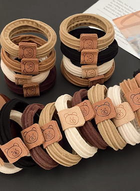 川野小熊无接缝发圈头绳网红气质头饰发绳日韩高弹力橡皮筋扎头发