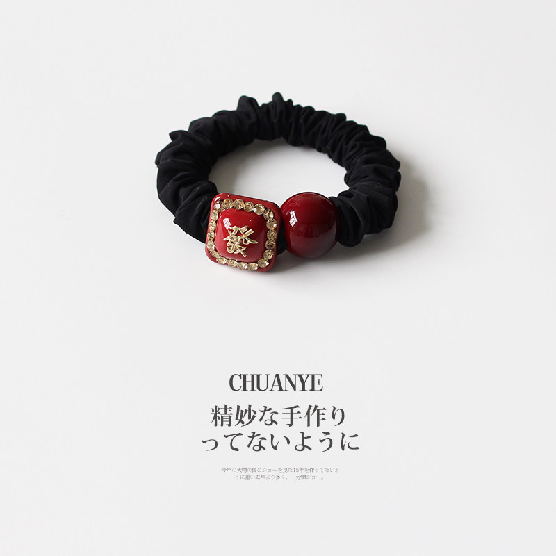 川野法式发财方形珠子小肠发圈新款时尚小众扎马尾的发绳头饰发饰,饰品/流行首饰/时尚饰品新,发饰,淘宝优惠券,粉丝福利购,淘宝优惠卷