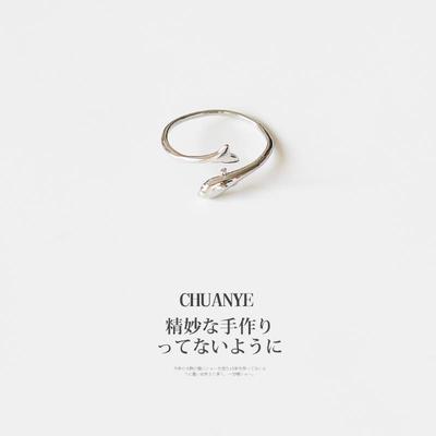 川野饰品S925纯银人鱼眼泪戒指