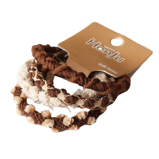 川野咖色毛绒发圈女秋冬气质高弹力头绳扎头发橡皮筋基础发绳头饰