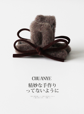 川野法式秋冬蝴蝶结毛绒抓夹女新款简约时尚鲨鱼夹小号发量少头饰