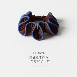 川野韩式小香风木耳边小肠发圈新款简约小众发绳高弹力不伤发头饰