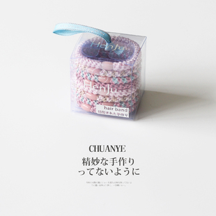 川野彩色编织发圈发绳女丸子头发饰扎头头绳扎马尾高级感头饰洋气