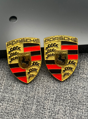 保时捷 卡宴 panamera 911 方向盘标 车标 贴标志 车内外装饰小标