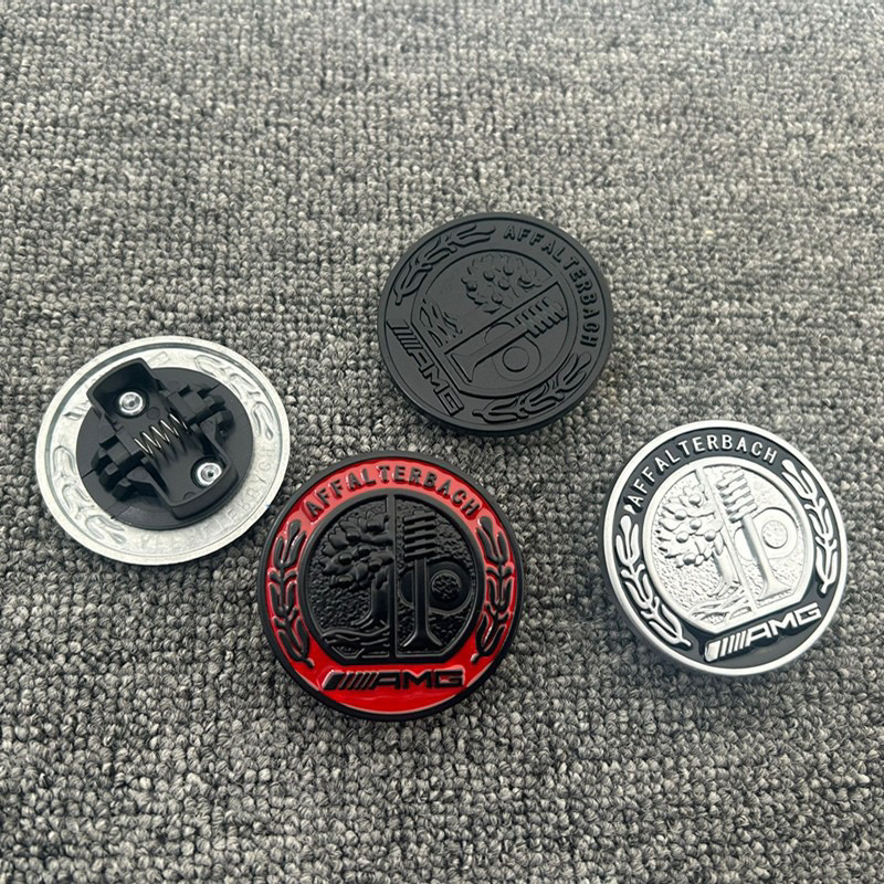 适用于奔驰机盖标AMG车身贴苹果树车标平标卧标改装3D立体机盖标