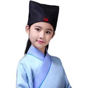 汉服帽子男童儿童古装书生帽古代古风帽秀才儒巾成人礼国学书童帽