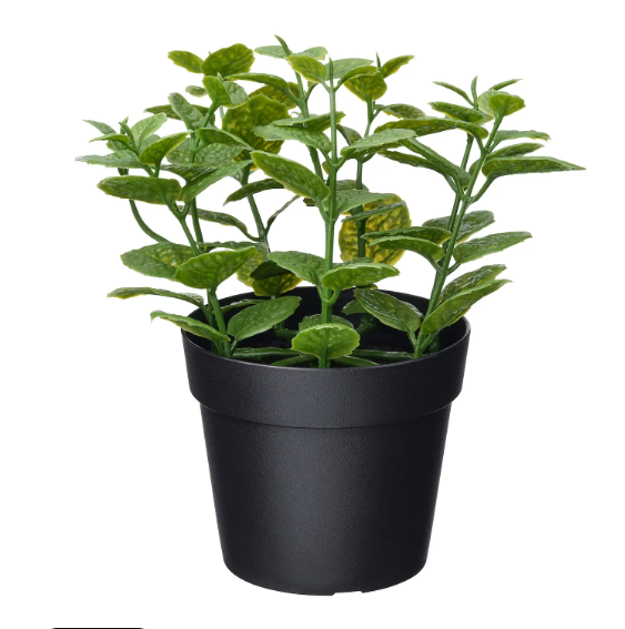 新品宜家 菲卡 人造盆栽植物 室内/户外 薄荷 装饰品仿真盆栽代购