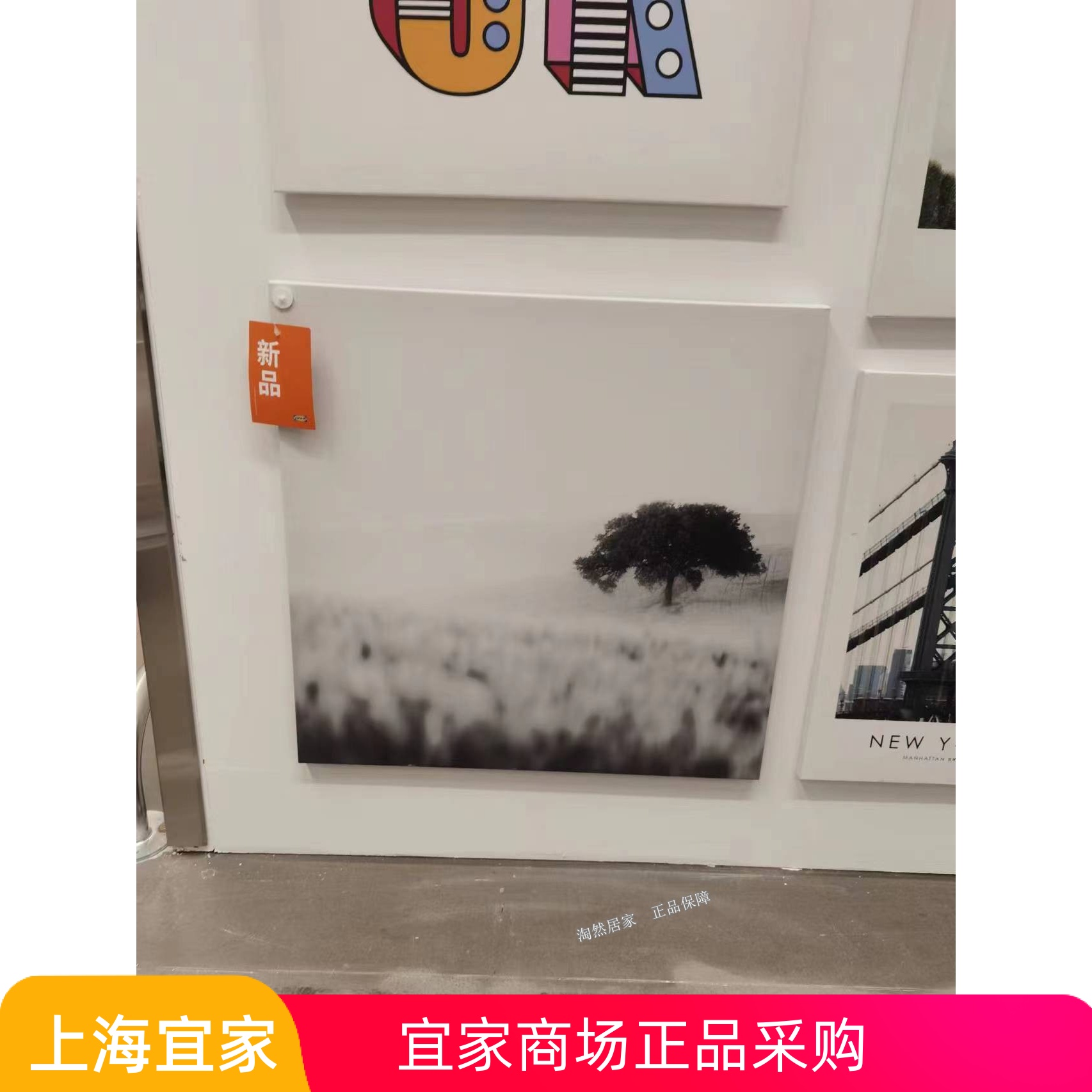 IKEA宜家 皮亚特 图片56x56厘米孤独的树 装饰图片墙面装饰品代购