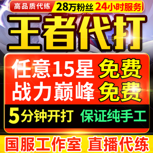 【首单免费丨百星国服工作室】王者荣耀代打代练带排位上分巅峰赛