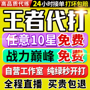 【首单免费丨秒开打丨百星工作室】王者荣耀代打代练打排位巅峰赛