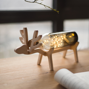 LIGHT 实木小夜灯 鹿 北欧风格 创意礼物 火树银花灯 STRING