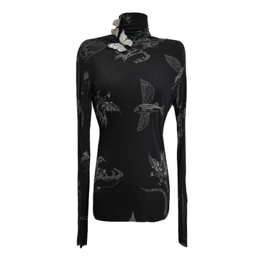 重工双蝴蝶刺绣/原创设计手作布艺装饰进口打底皮肤衣亲肤舒适