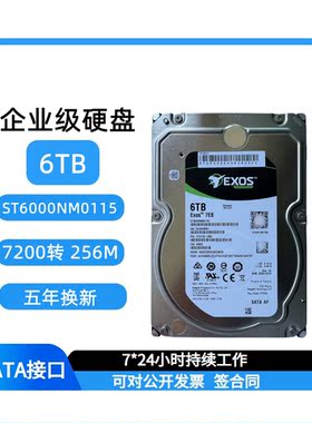 ST6000NM0115机械硬盘6T/SATA企业级硬盘7200转256垂直服务器