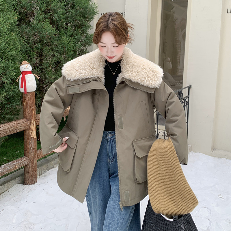 新款复古慵懒风毛毛内里派克服女加厚保暖外套179-502-P245-K358,女装派克服,浙宝179
