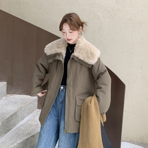 新款复古慵懒风毛毛内里派克服女加厚保暖外套179-502-P245-K358图片