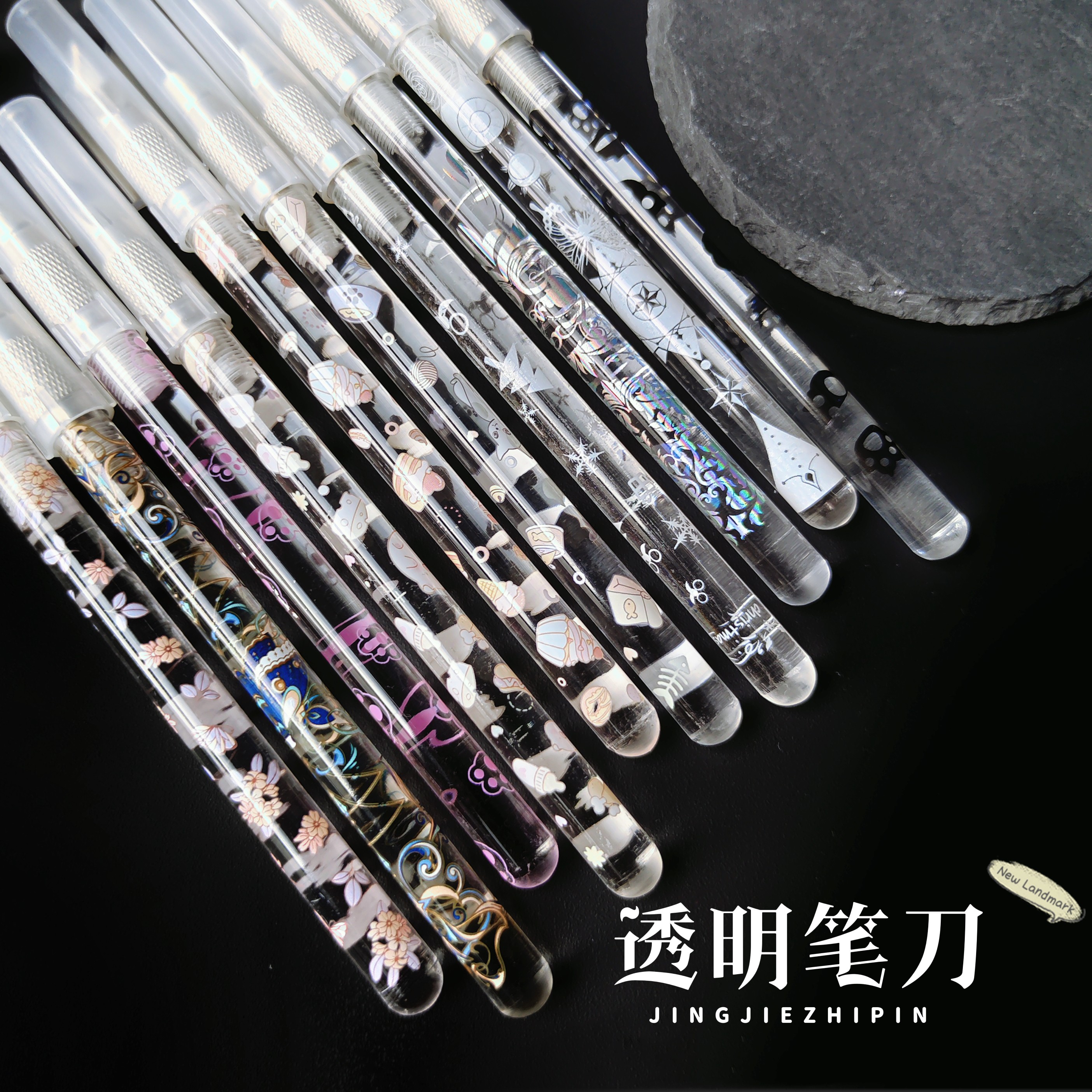小透明刻刀可爱少女DIY橡皮章雕刻刀手账胶带裁剪笔刀送nt刀片