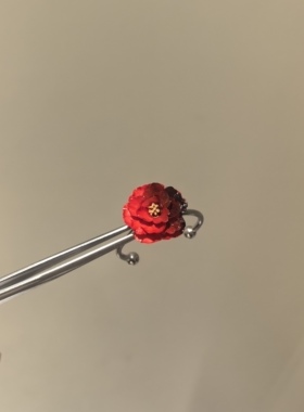 热烈酒红色花朵开口戒指女复古小众设计食指戒轻奢高级感指环妈妈