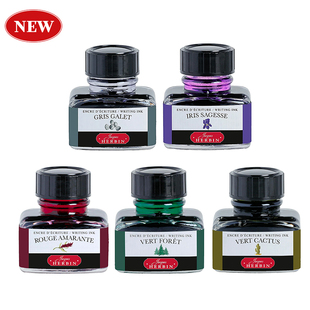 法国J.herbin彩墨D系列彩色墨水植物染料钢笔水非碳素30ml不堵笔