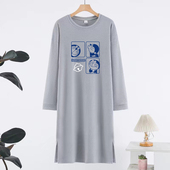 200斤睡裙一体式 秋冬季 休闲宽松大码 德绒保暖睡袍男士 家居服 长袖