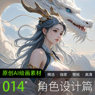 AI绘画参考高清美女动漫角色设计游戏小龙女素材图片手机电脑壁纸