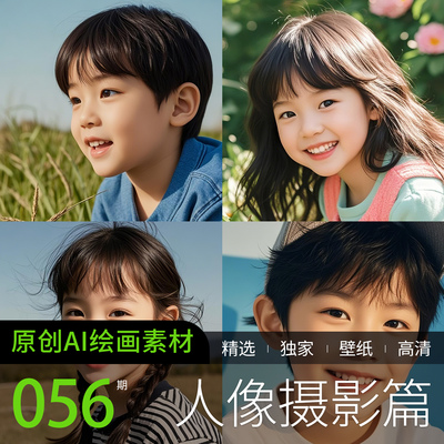 AI绘画写真人高清原创儿童艺术现代照相摄影素材图片手机电脑壁纸