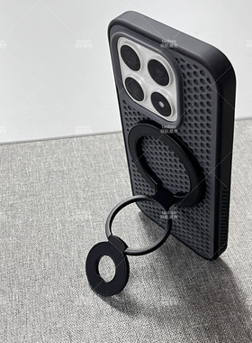 三折叠双面磁吸支架适用小米POCOX8Pro Max手机壳F8Ultra亚克力背板F7Ultra散热网洞F6透气 PRO防滑大孔磨砂