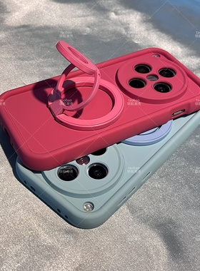 小众玫红色三折叠磁吸支架K80适用K70小米17/15手机壳Note13全包镜头14pro+全包红米k60E女防摔11软12T至尊版