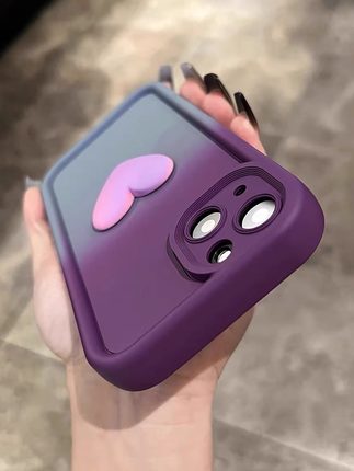 日韩ins渐变爱心紫色适用OPPO reno10手机壳9/8pro+高级感11/7/6个性A9硅胶A58/A93S/4SE防摔A72女A1PRO男R17