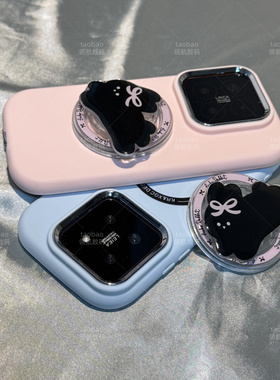 黑色兔子K80小米15磁吸14支架60手机壳Note13男女12T防摔40红米K70新款50PRO全包11青春版10好看civi3软硅胶