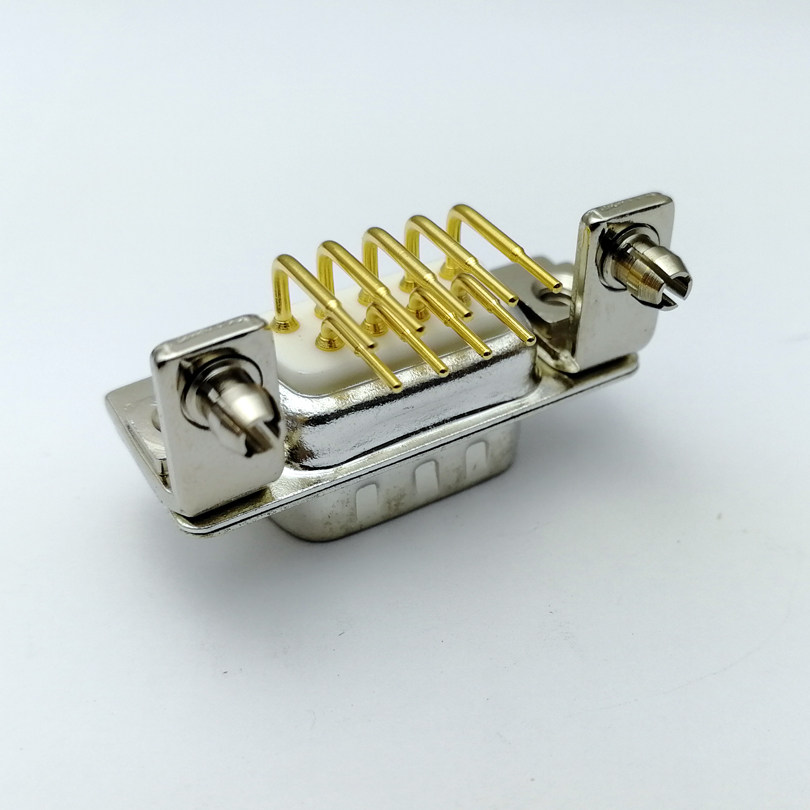 db9连接器公座车针镀金端子弯插焊板铆铜支架鱼叉工业级台湾原产