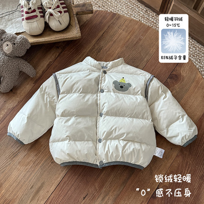 婴幼儿羽绒内胆秋冬款男宝保暖轻薄羽绒外套男童白鸭绒外出服 a类