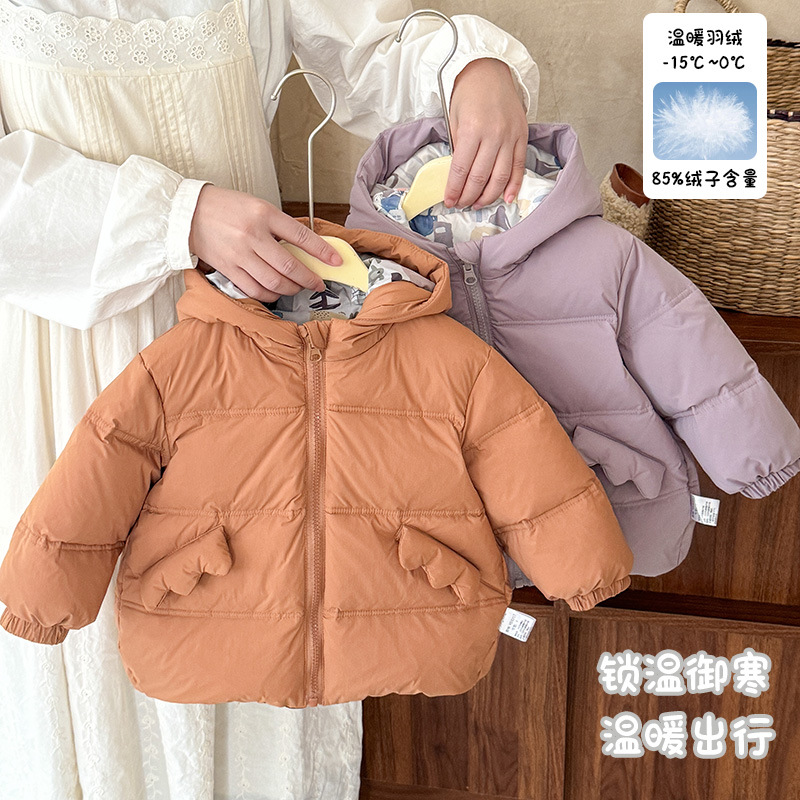 宝宝双面穿羽绒服 a类婴幼儿冬装保暖外套男童加厚面包服冬季新款