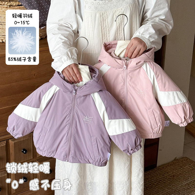 宝宝三合一可拆卸冲锋衣冬季新款羽绒内胆婴幼儿连帽夹棉外套 a类