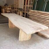 整板松木原木定制自然边不规则大板吧台面板办公桌实木茶桌茶台