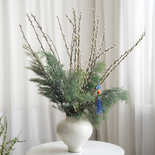 【云花甄选】银柳雪花松真的松枝花期超长瓶插花蓝冰柏水养真鲜花