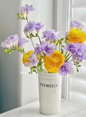 【云花甄选】浅紫色香雪兰黄色洋牡丹真鲜花家居插花水养云南基地