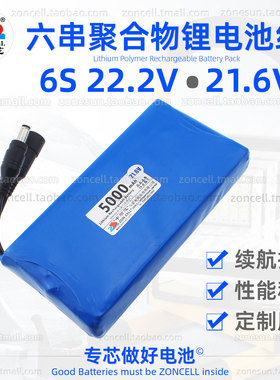中顺芯6串22.2V强光灯报警定位器测绘仪表聚合物锂电池组24V21.6V