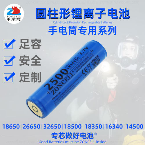 中顺芯强光手电筒户外头灯锂电池