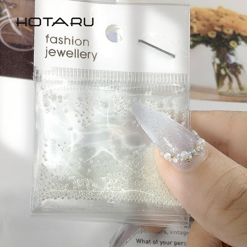 HOTARU小配件纯白色闪亮款美甲