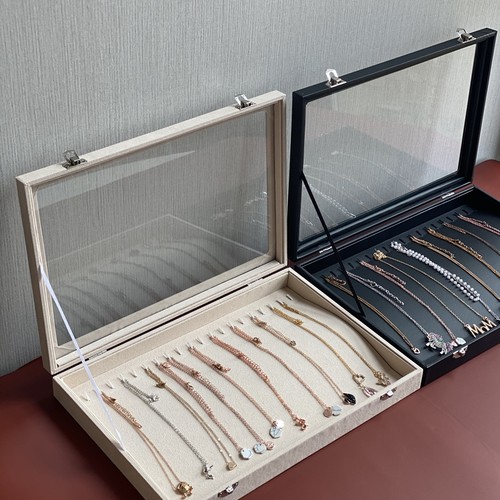 高档绒布项链盒柜台陈列手链架