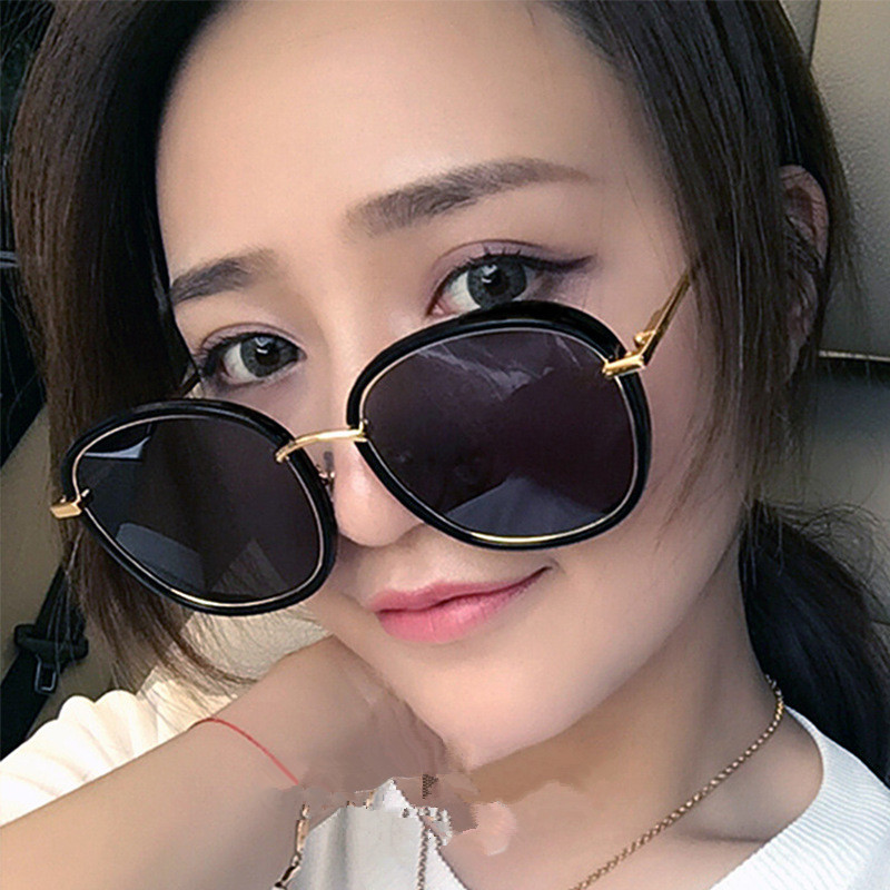 韩版偏光眼镜明星百搭时尚太阳镜女圆脸超大框个性2017潮复古墨镜